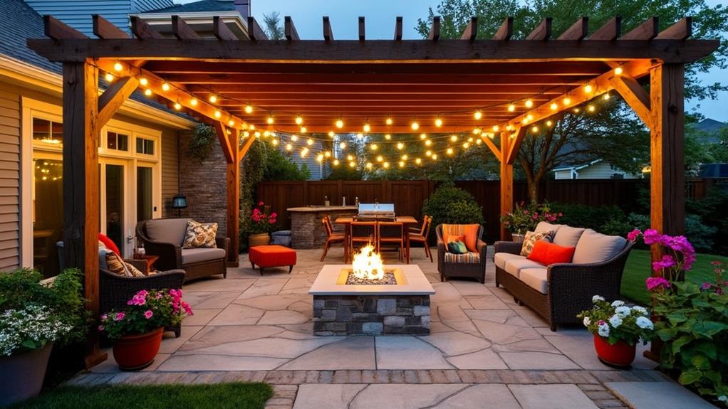 Outdoor Night Entertaining Space